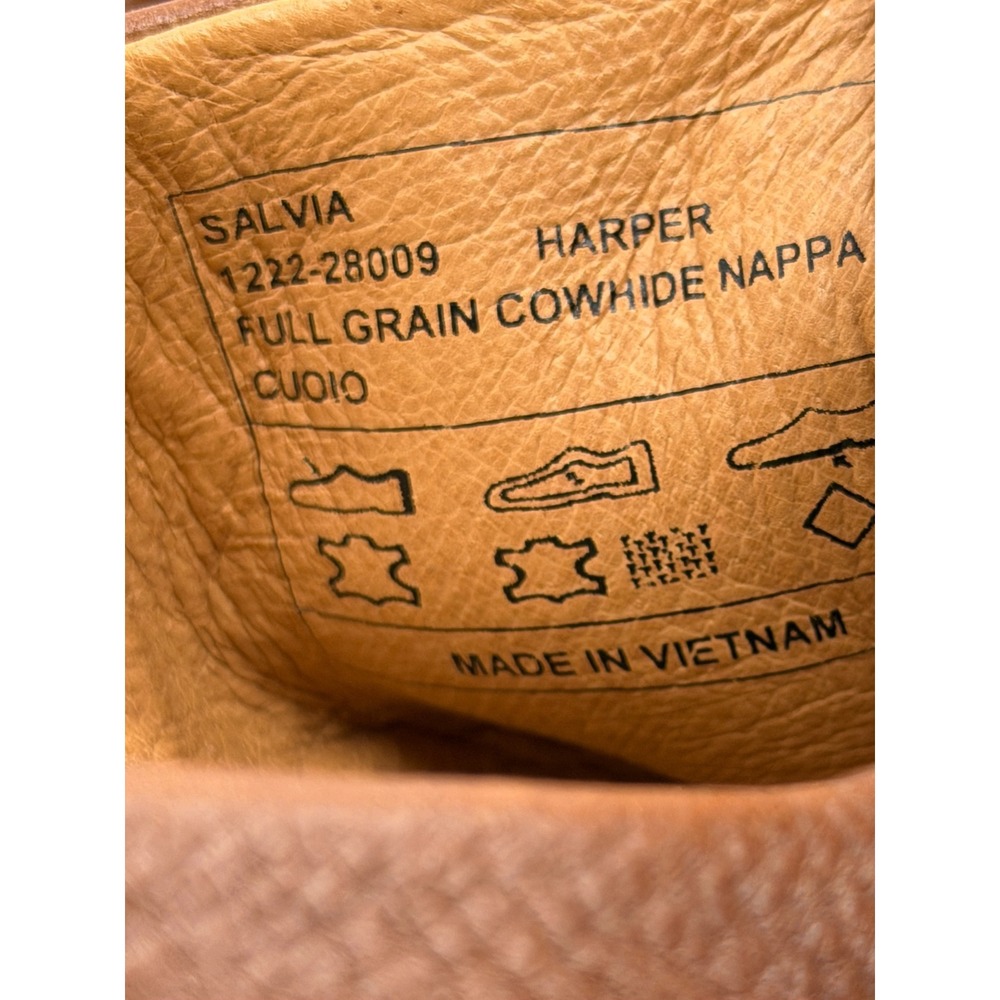 Salvia Chunky Mule Harper Women SZ 41 10 Brown Boho Hippie Leather Lug Sandals - Picture 5 of 12